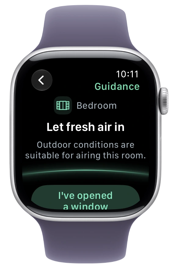Terrestream on Apple Watch showing ventilation guidance